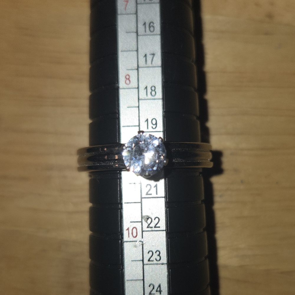 Macy's Silver Ring with Sparkling Clear Stone